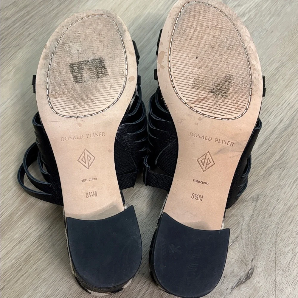 DONALD J PLINER Marlow Strappy Toe-ring Mule Sandals In black size 8.5 leopard